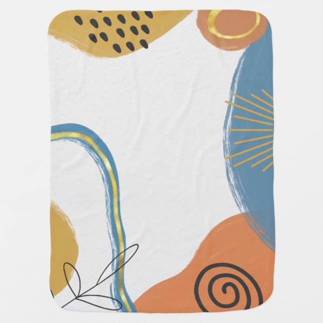 Abstract Desert Mountain Landscape Personalized  Baby Blanket (Front)