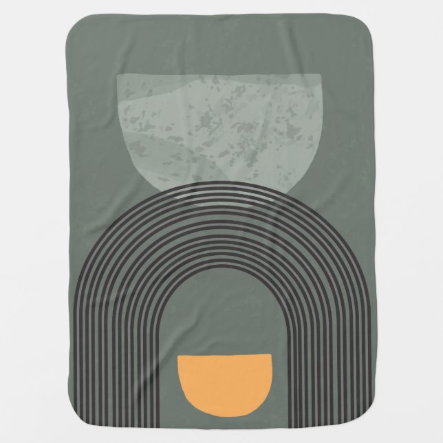 Abstract Desert Mountain Landscape Personalized  Baby Blanket (Front)