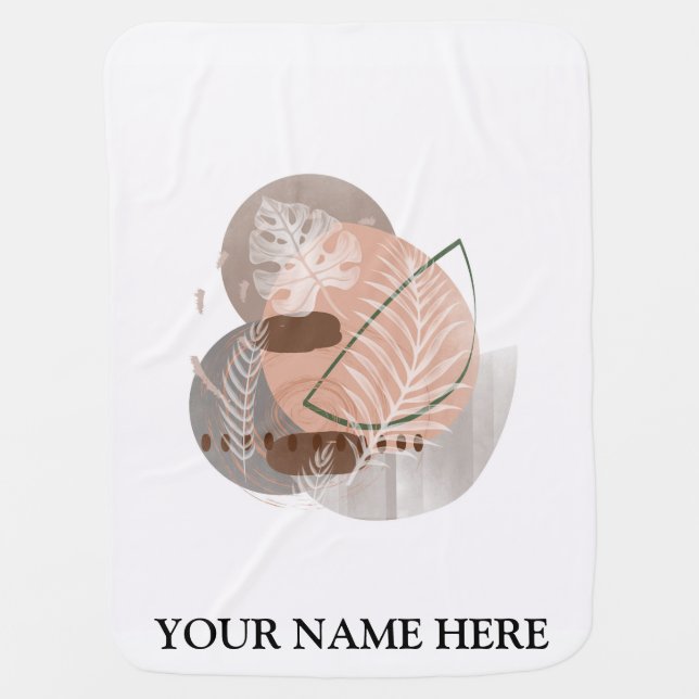 Abstract Desert Mountain Landscape Personalized  Baby Blanket (Front)