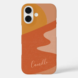 Abstract Desert Mountain Landscape Personalized iPhone 16 Case