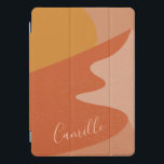 Abstract Desert Mountain Landscape Personalized  iPad Pro Cover<br><div class="desc">This stylish iPad case features a vibrant and colorful illustration of a desert mountain landscape at sunset in burnt orange,  terracotta,  and yellow,  personalized with your name.</div>