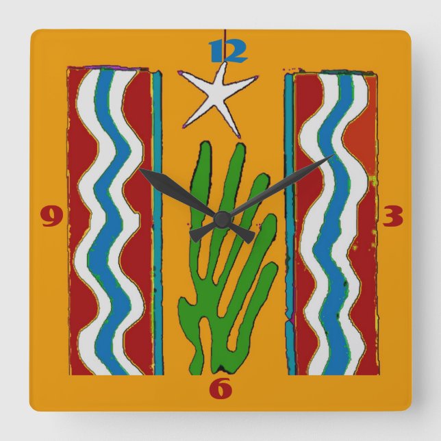 Abstract Desert Star Clock Face (Front)