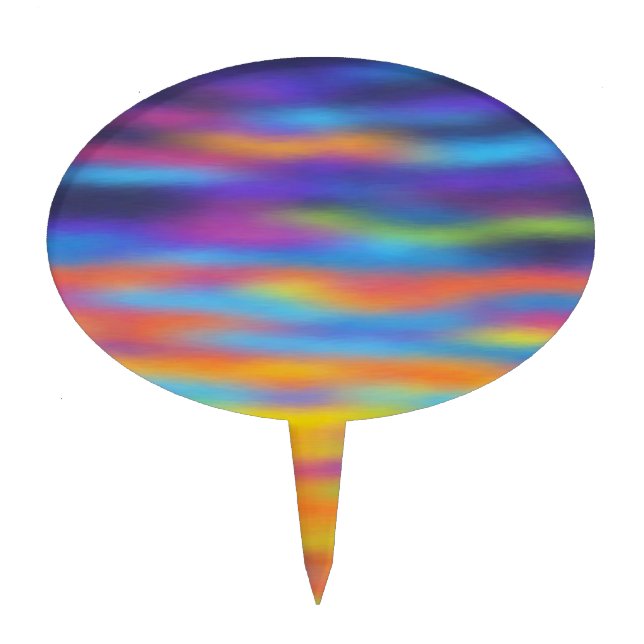 Abstract Desert Sunset Sky Artwork Cake Topper (Front)