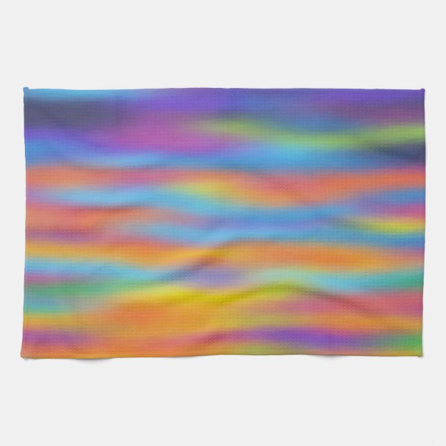 Abstract Desert Sunset Sky Artwork Kitchen Towel (Horizontal)