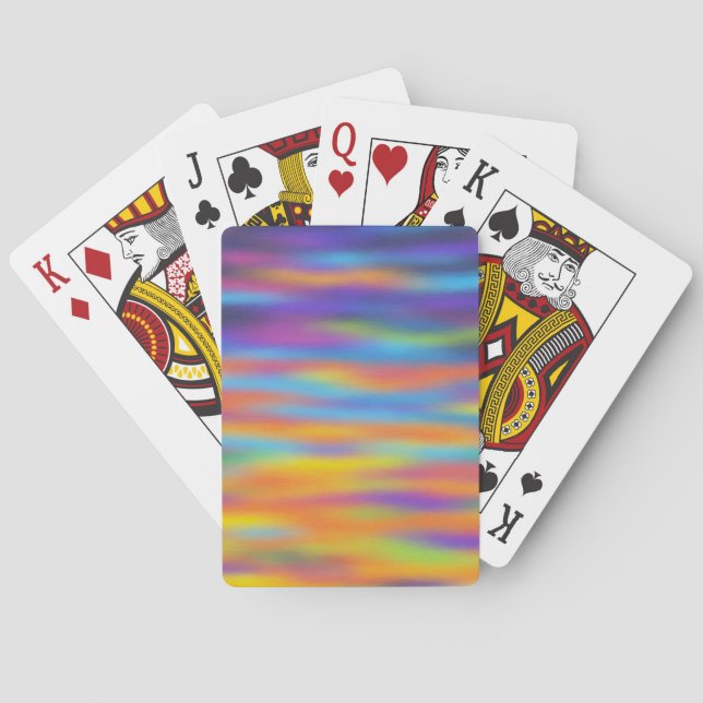 Abstract Desert Sunset Sky Artwork Poker Cards (Back)