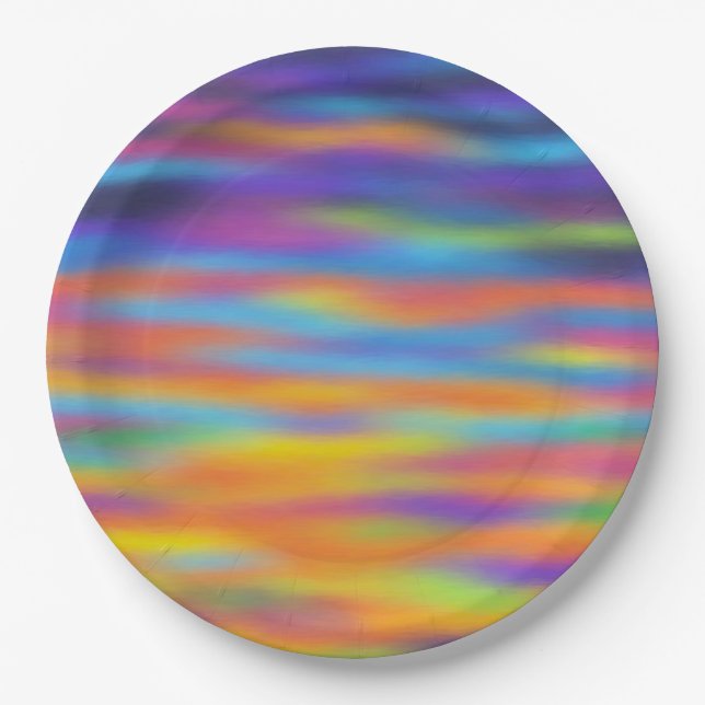 Abstract Desert Sunset Sky Paper Plates (Front)