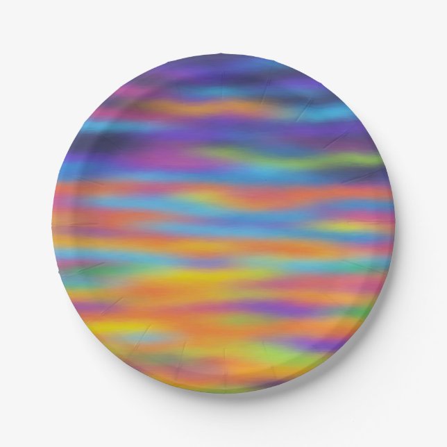 Abstract Desert Sunset Sky Paper Plates (Front)