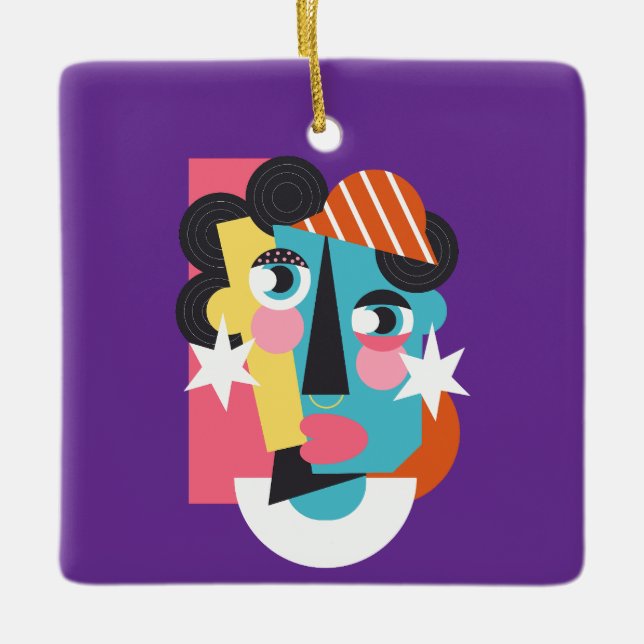 Abstract design ceramic ornament (Front)