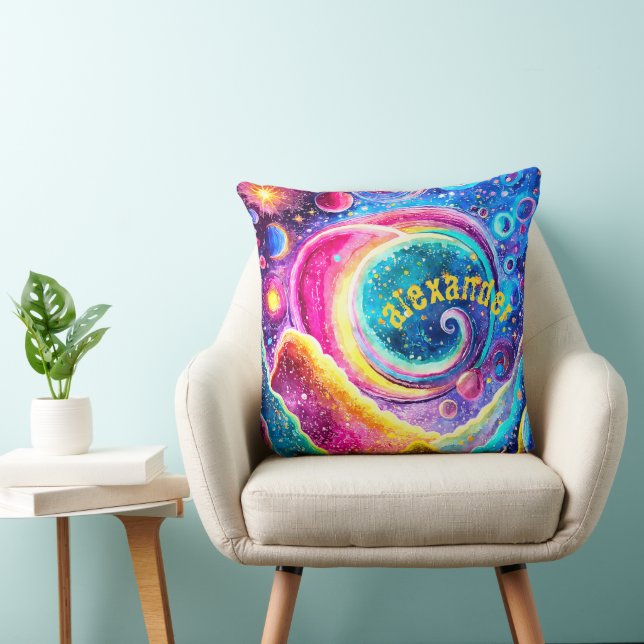 ABSTRACT DESIGN COSMIC ART THROW PILLOW (Chair)
