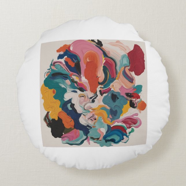 Abstract Design: Express Your Unique Style 🎨 Round Pillow (Back)