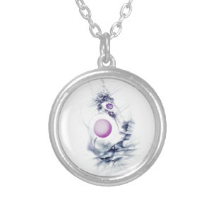 Abstract Design Fractal Silver Plated Necklace