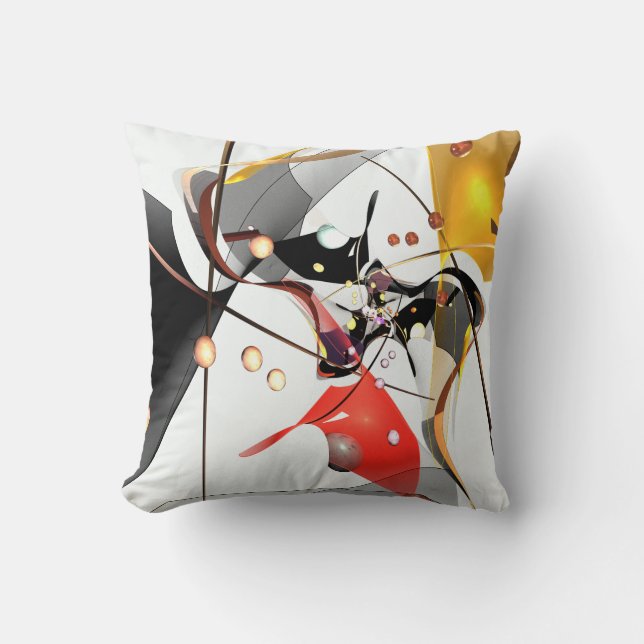 abstract design fractal throw pillow (Front)