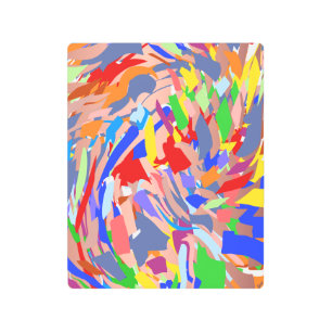 Abstract Design Green Red Yellow Rose Gold Metal Print