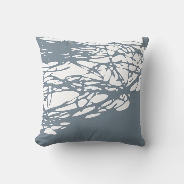 Abstract design in gray and white throw pillow (Front)