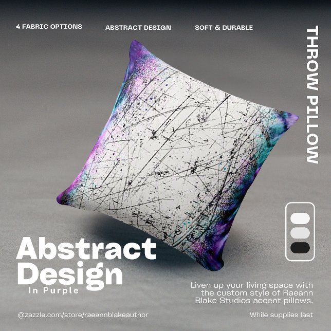 Abstract Design in Purple Throw Pillow (Creator Uploaded)