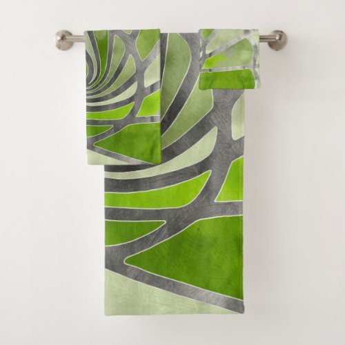 Abstract design modern painting spiral shapes bath towel set
