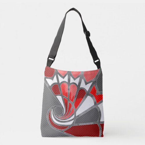 Abstract design modern painting spiral shapes crossbody bag