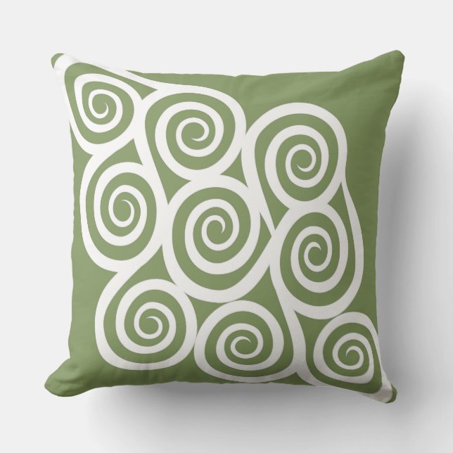 Abstract design, modern painting, spiral shapes throw pillow (Front)