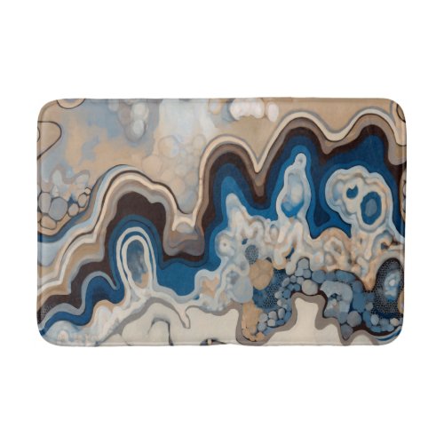 Abstract design modern painting waves lines bath mat
