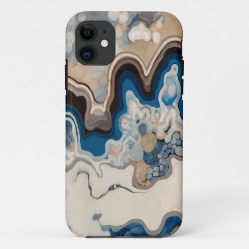 Abstract design modern painting waves lines iPhone 11 case