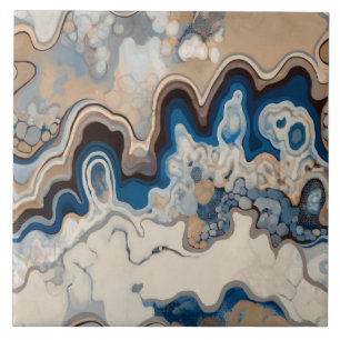 Abstract design, modern painting, waves, lines ceramic tile