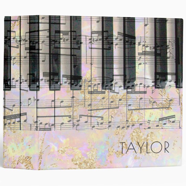 abstract design music piano 3 ring binder (Front/Spine)