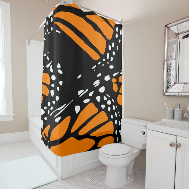 Abstract Design of a Monarch Butterfly Shower Curtain (In Situ)