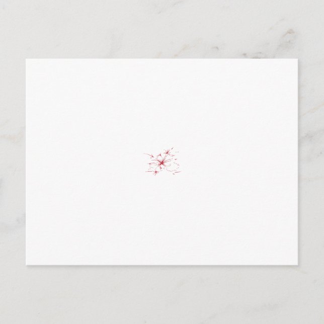 Abstract design of multiple red flower-like shapes postcard (Front)