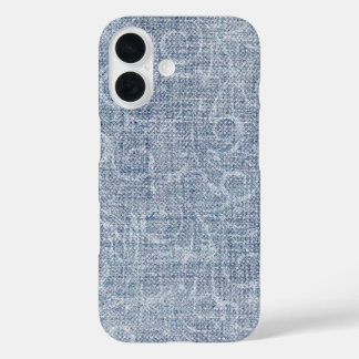 Abstract Design On Faded Denim iPhone 16 Case