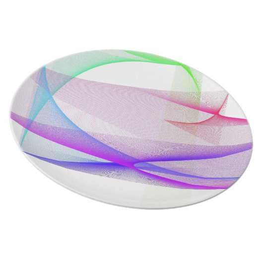 ABSTRACT DESIGN PASTEL COLOURS DINNER PLATE (Right Side)