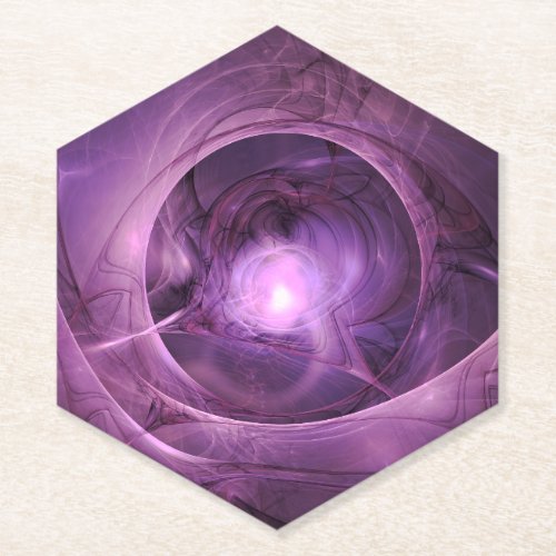 Abstract Design Purple Realms Paper Coaster