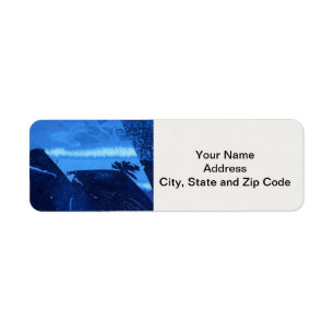 Abstract design return address label, mountain. label