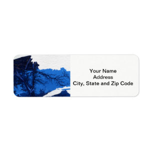 Abstract design return address label, mountain. label