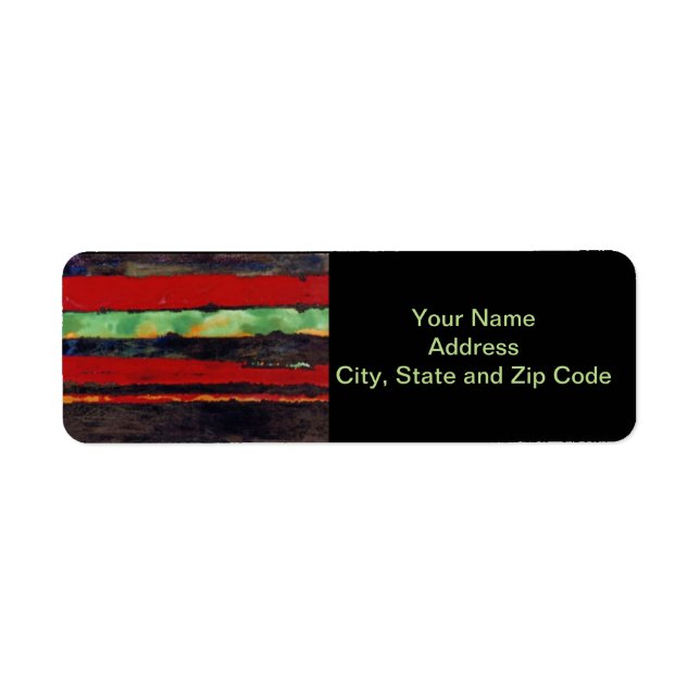 Abstract design return address label, stripes. label (Front)
