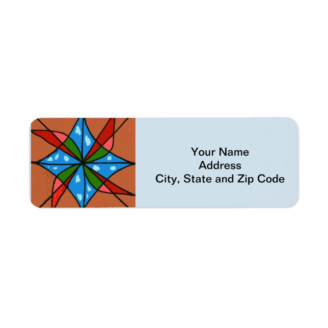 Abstract design return address label, windmills. label (Front)
