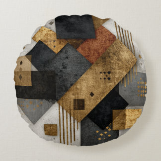 Abstract design round pillow