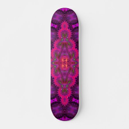 Abstract Design Skateboard - I Love You