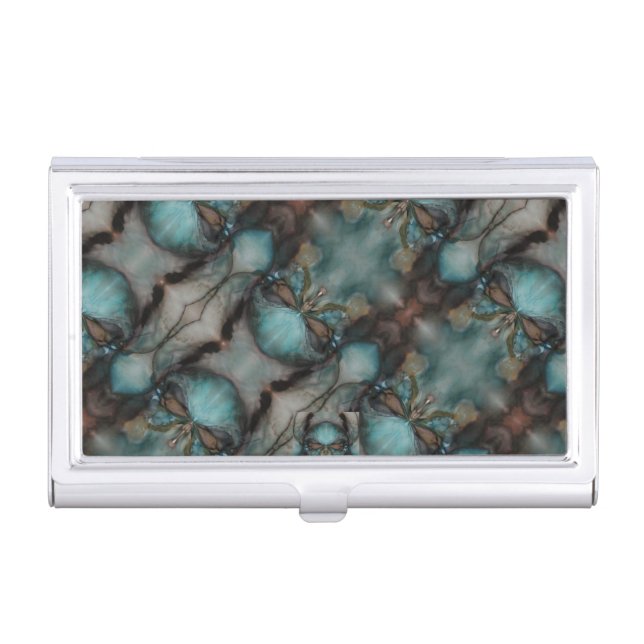 Abstract Design Spooky Viking Native American Mask Business Card Case (Front)