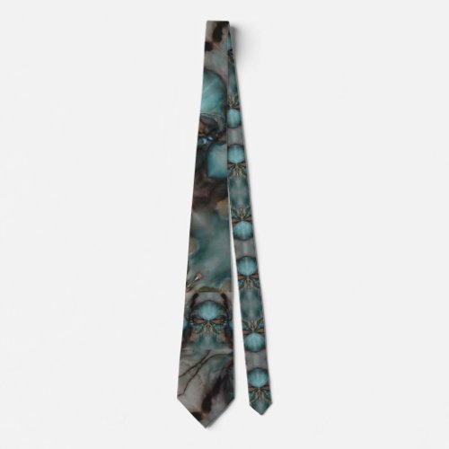 Abstract Design Spooky Viking Native American Mask Neck Tie