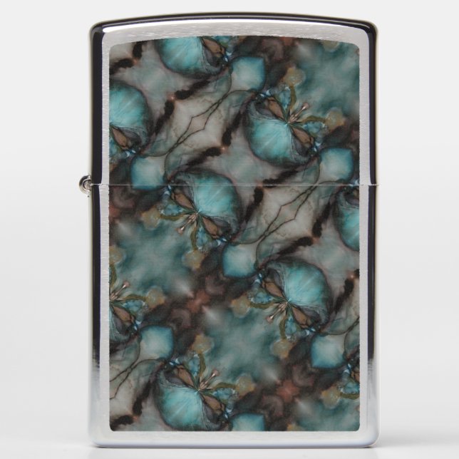 Abstract Design Spooky Viking Native American Mask Zippo Lighter (Front)