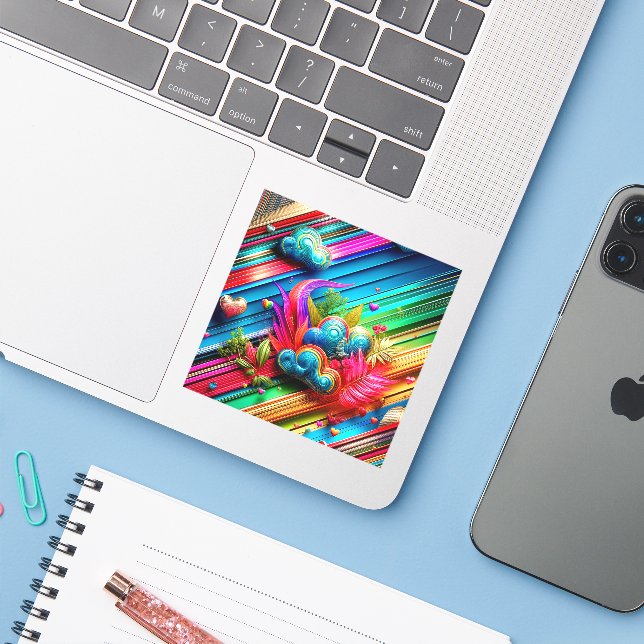 Abstract Design Sticker (Laptop w/ iPhone)