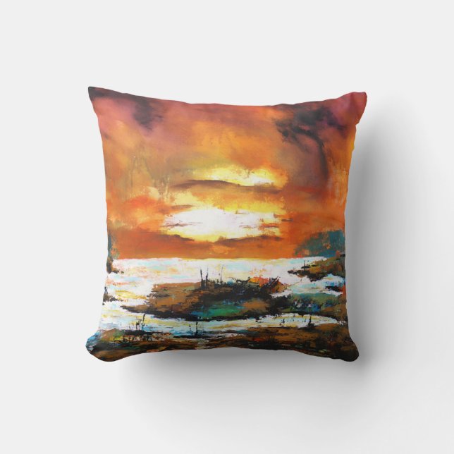 Abstract Design Throw Pillow (Front)