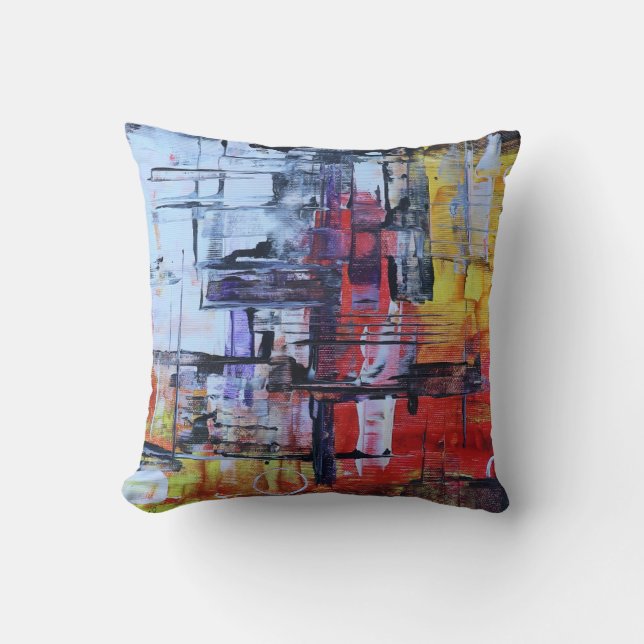 Abstract Design Throw Pillow (Front)