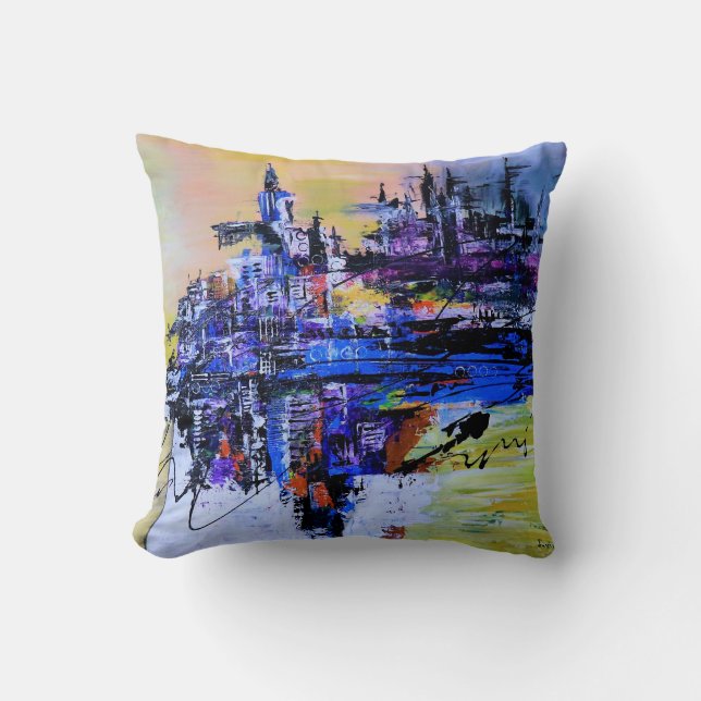 Abstract Design Throw Pillow (Front)