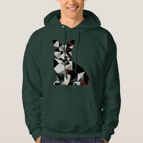 Abstract Design Tricolor Corgi Hoodie