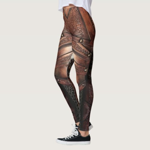 Abstract Design Viking Leather Chest Armor on Leggings