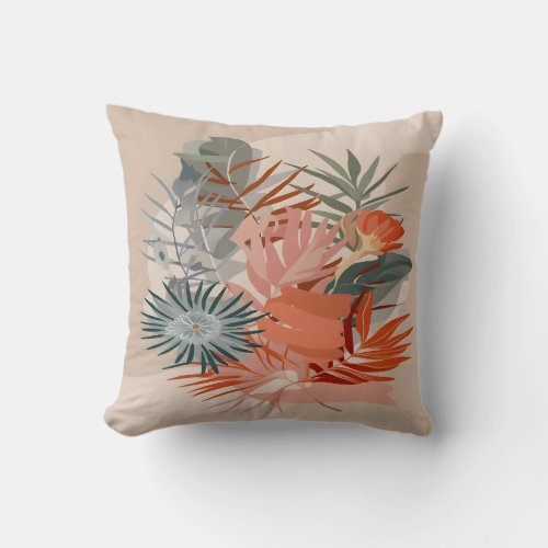 Abstract design with bohemian colours throw pillow