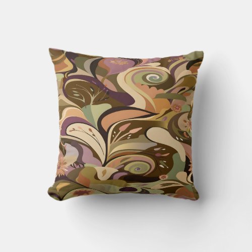 Abstract design with bohemian colours throw pillow