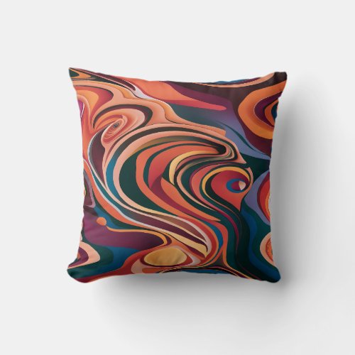 Abstract design with bohemian colours throw pillow