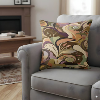 Abstract design with bohemian colours throw pillow